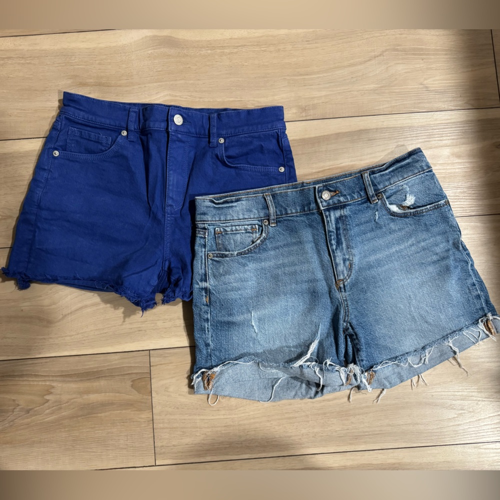 LOFT Blue and Denim Shorts Set